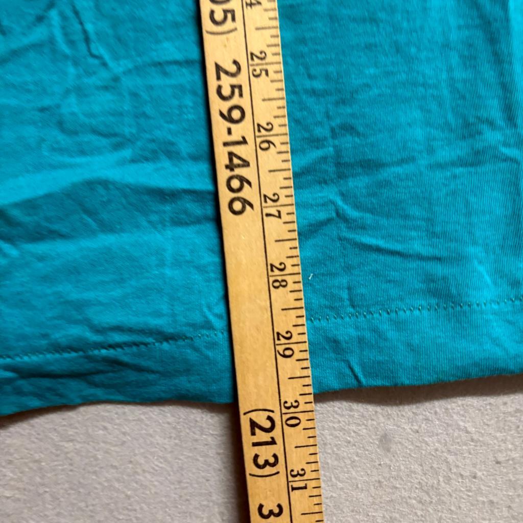 Vintage 90s Fruit of the Loom Blank Pocket T-Shirt Mens Large Teal Made in USA