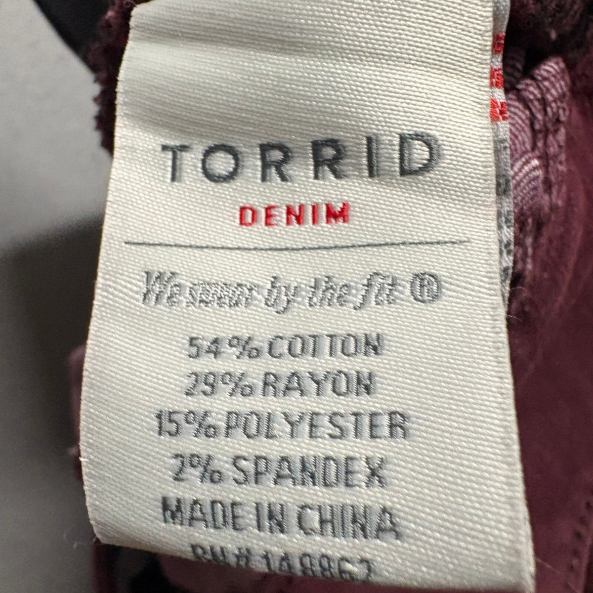 Torrid Womens Jeggings Size 20R Burgundy Red Zip Pocket Stretch Skinny Jeans