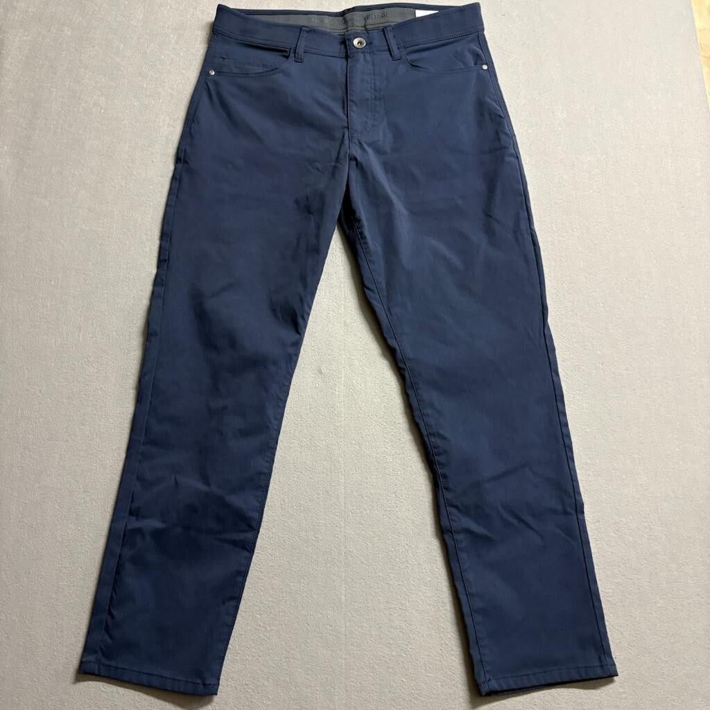 Weatherproof Vintage Mens 34x30 Blue Nylon Spandex Stretch 5 Pocket Pants