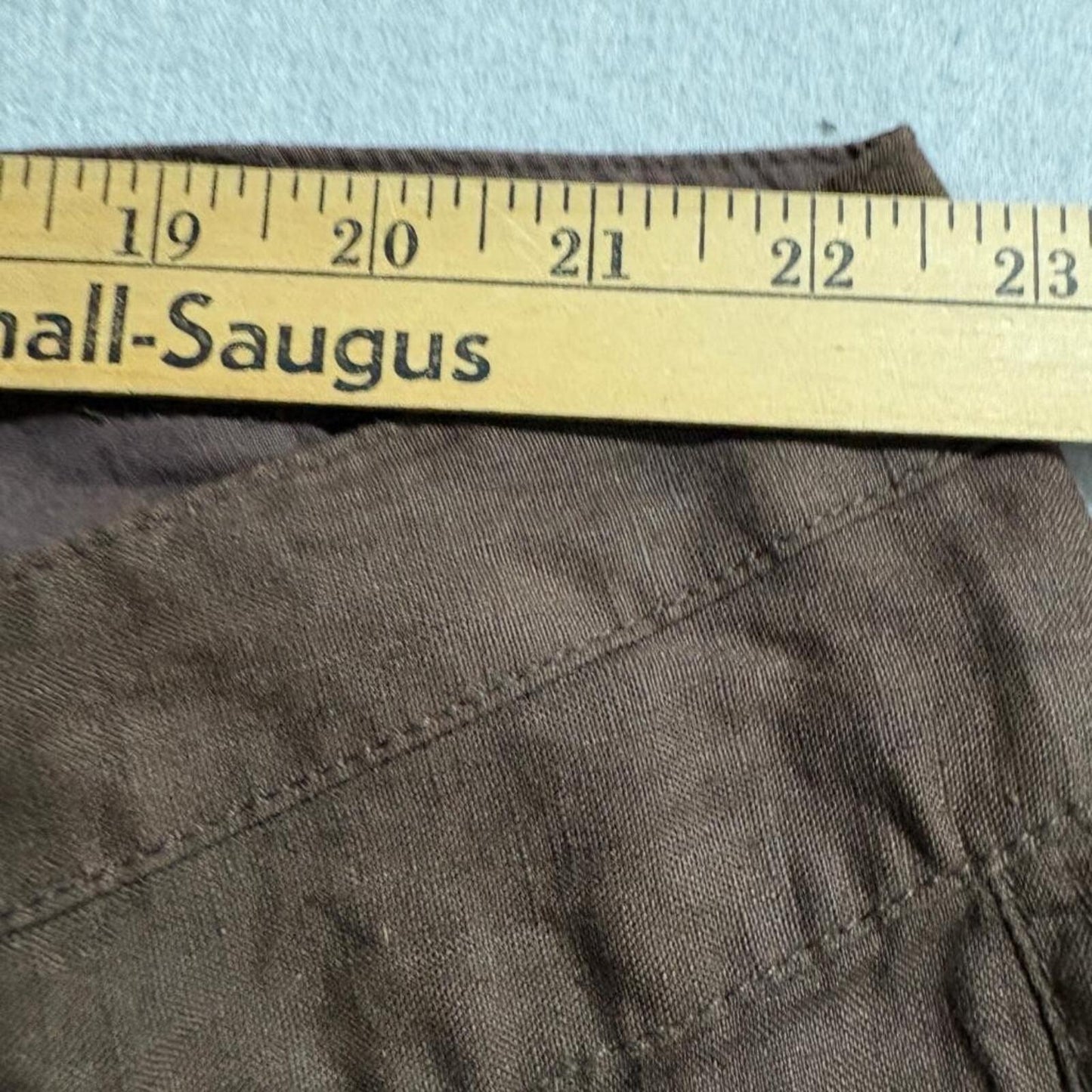 Old Navy Womens Plus 22 Brown 100% Linen Crop Pants Just Below Waist Capris
