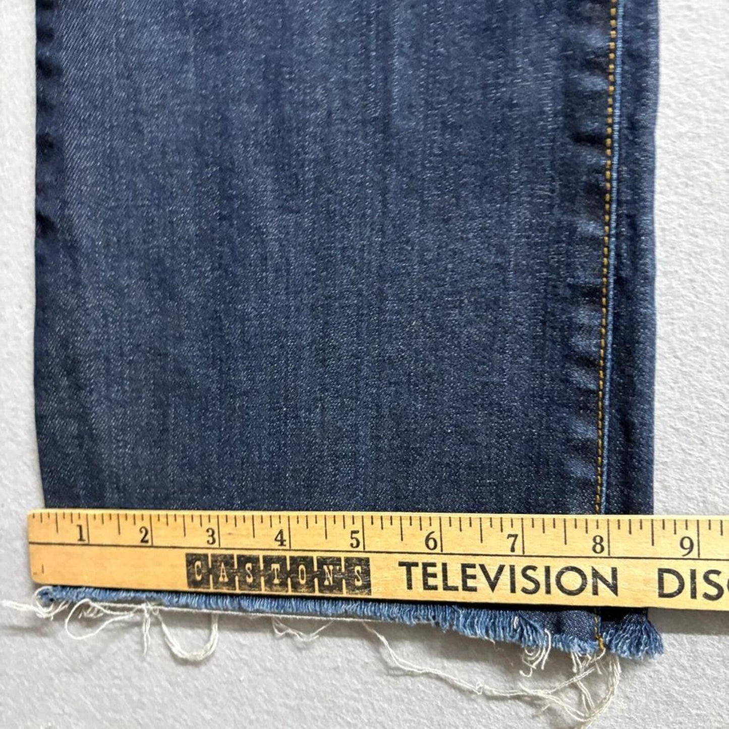 Else Jeans Womens 30 Blue Denim Mid Rise Bootcut Raw Fray Hem Stretch