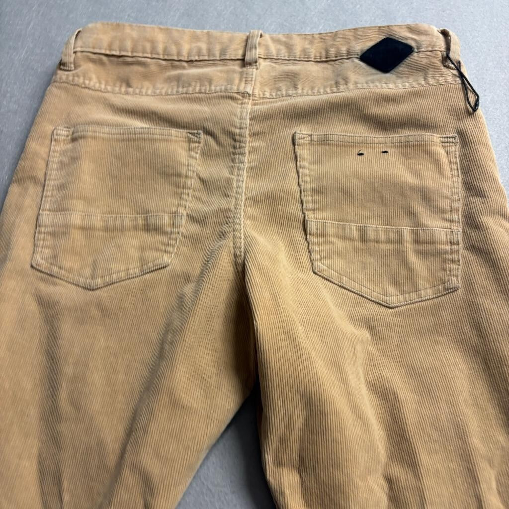 Quiksilver Corduroy Pants Mens 31 Tan Beige Straight Tapered Fit Stretch