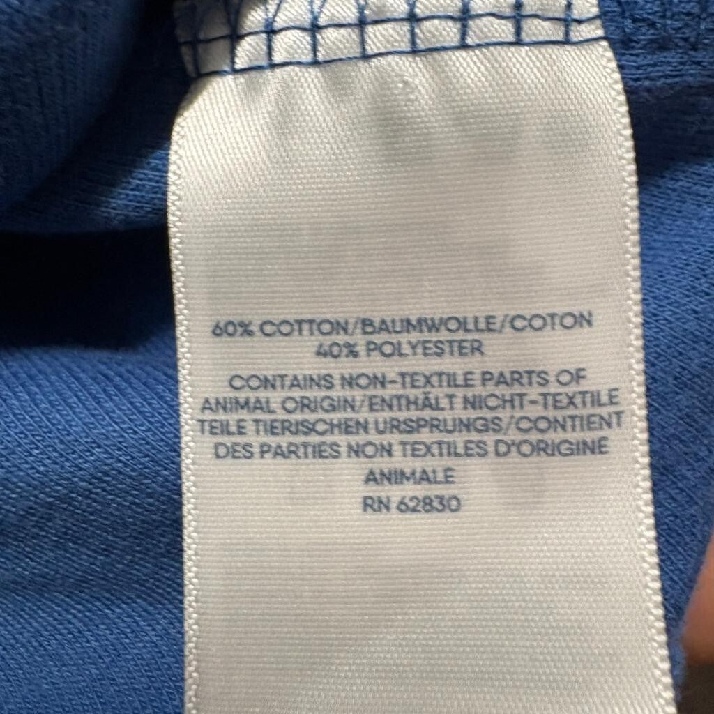 Lands End Ribbed Quarter Zip Pullover Mens XL Mariner Blue Cotton Blend Sweater