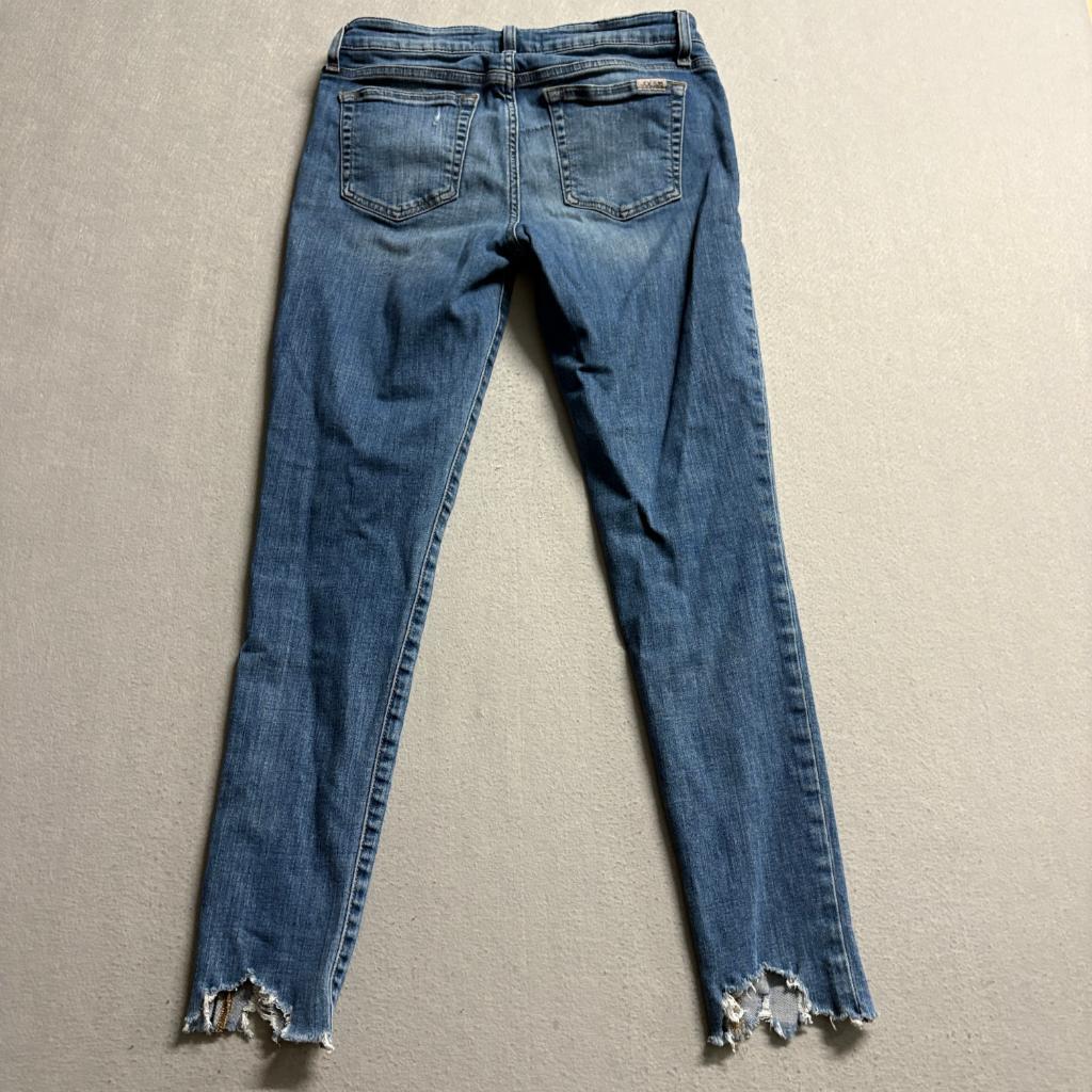 Joe's Jeans Womens 28 Blue Distressed Step Hem Skinny Denim Stretch Pants