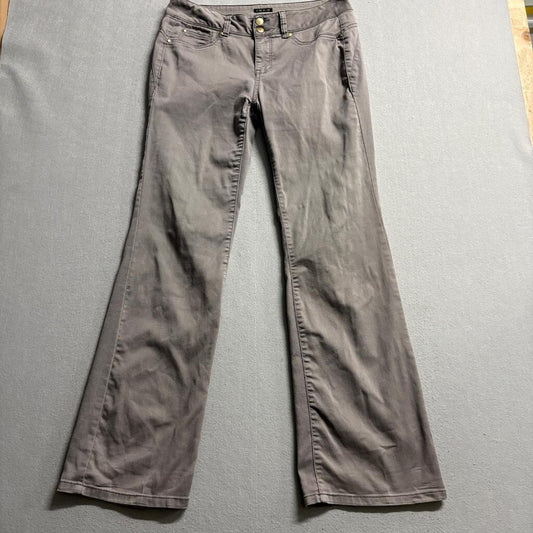 IMAN Global Chic Womens Size 8 Gray Bootcut Stretch Pants Cotton Blend