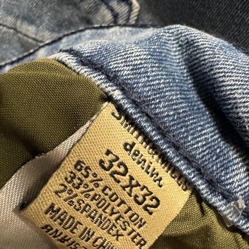 Smith & Mills Denim Mens Jeans 32x32 Blue Stretch Slim Straight Cotton Blend