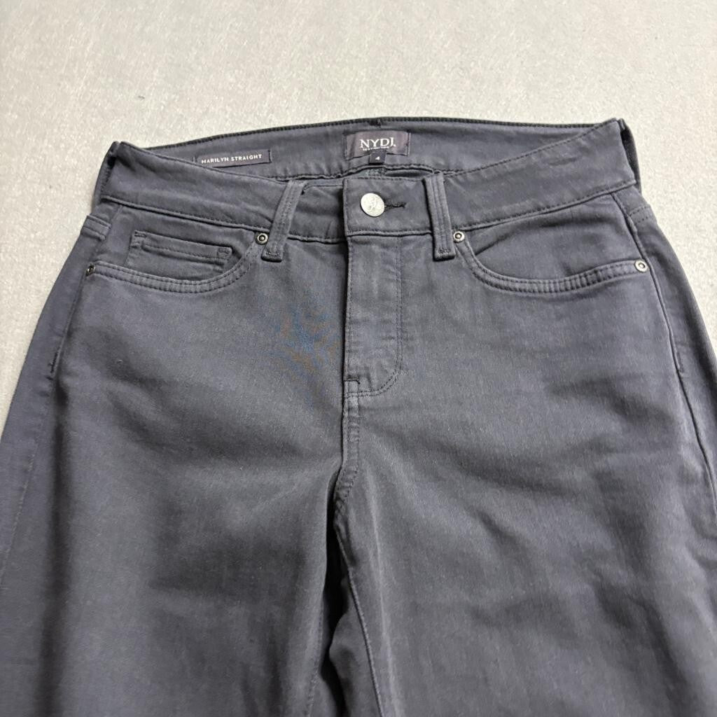 NYDJ Marilyn Straight Jeans Womens Size 4 Gray Cotton Blend Denim Stretch Pants