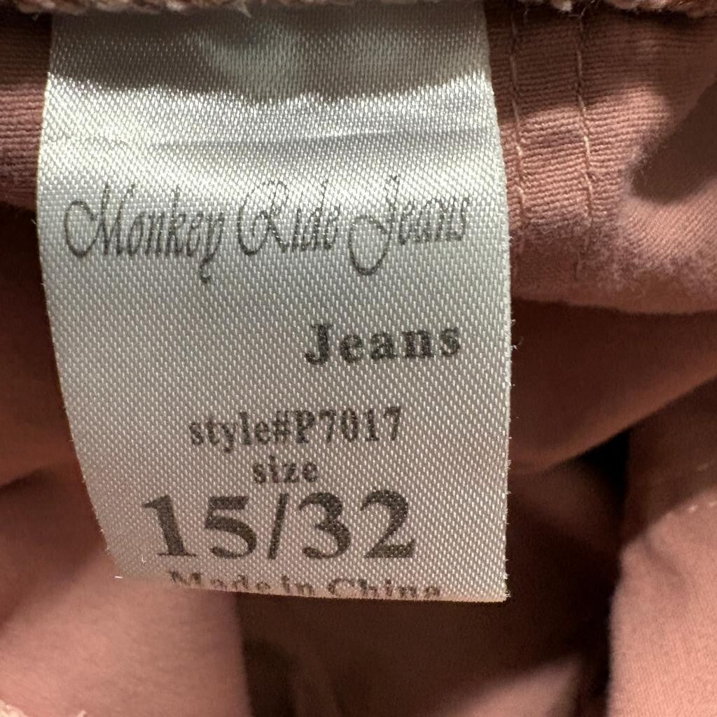 Monkey Ride Jeans Womens Cargo Jogger Pants Size 15/32 Pink Mauve Elastic Waist