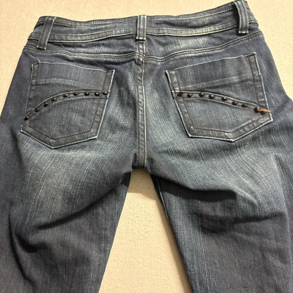 Vertigo Paris Studded Jeans Womens Size 28 Dark Wash Straight Leg Denim VT13123