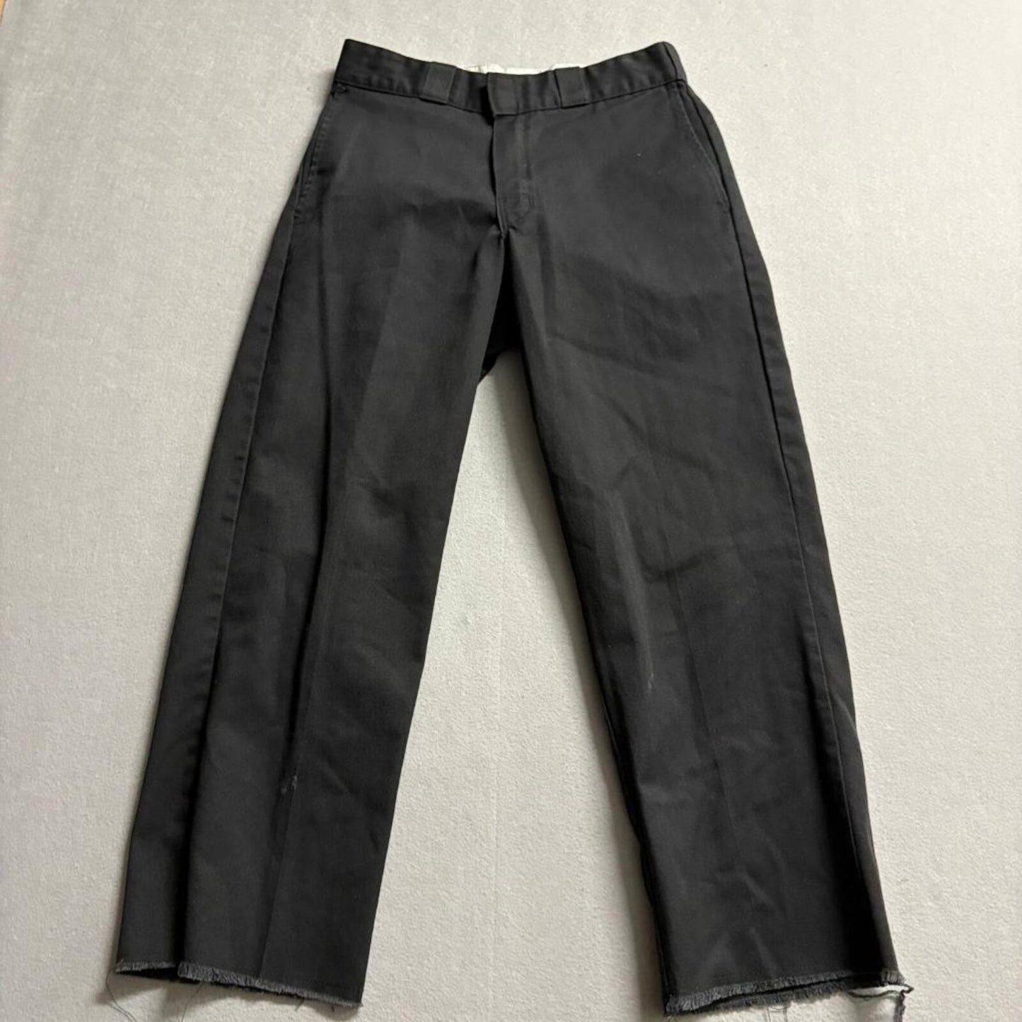 Dickies 874 Original Fit Mens Pants 30x27 Black Raw Hem Cut Off Workwear