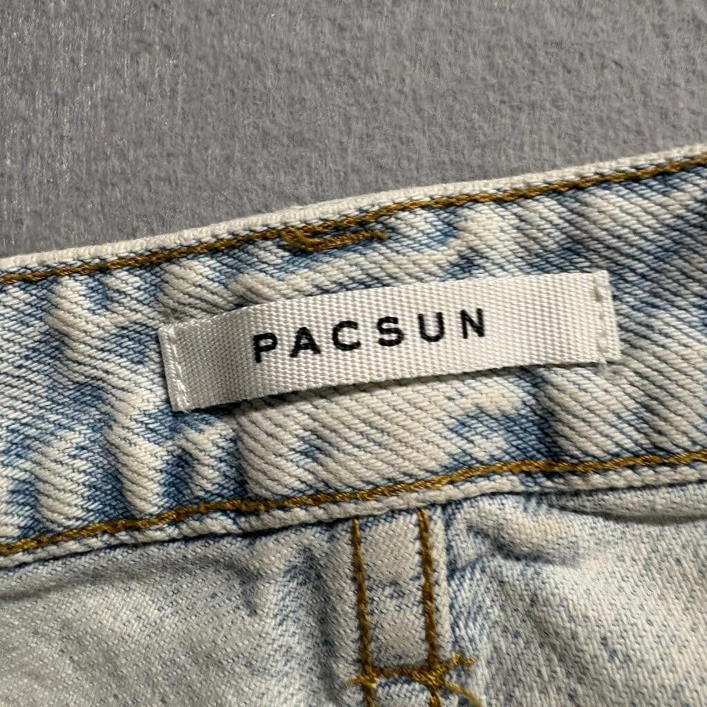 PacSun 90s Boyfriend Jeans Womens Size 22 Light Wash Raw Hem 100% Cotton