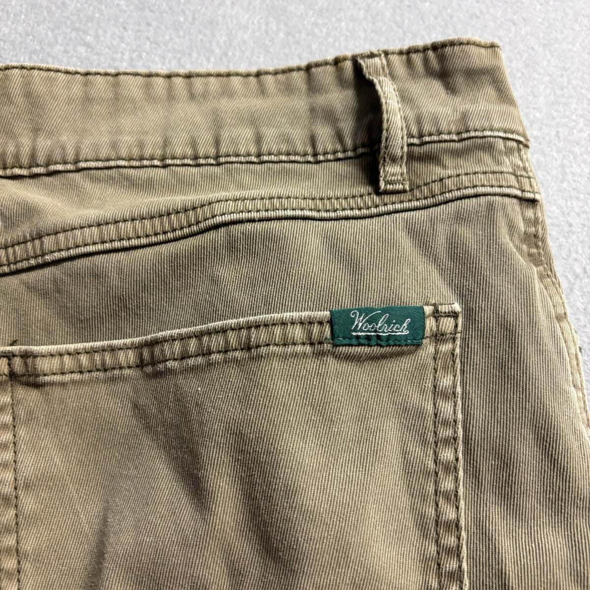 Woolrich Women's Khaki Stretch Pants Size 34/32 Brown Cotton Blend Straight Leg