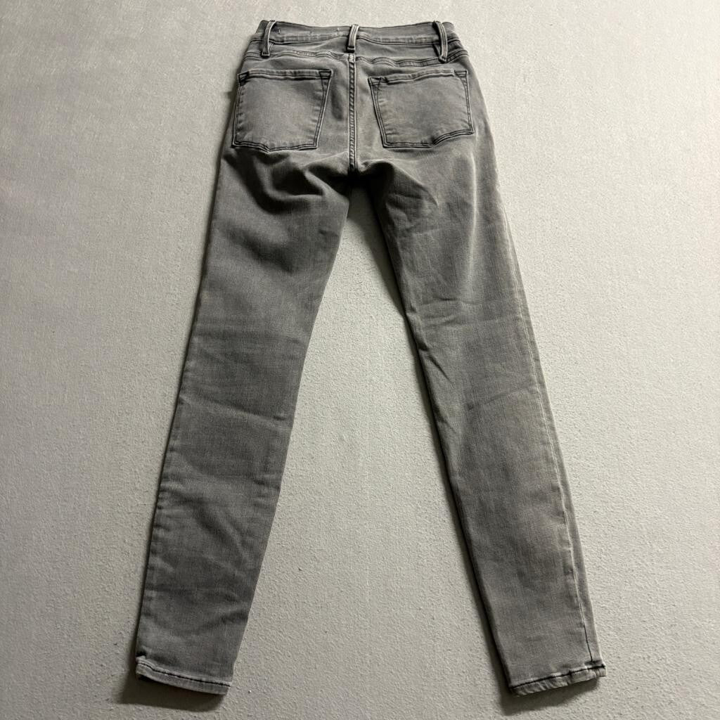 Frame Le Skinny de Jeanne Crop Jeans Womens 24 Gray Stretch Denim Turkish Cotton