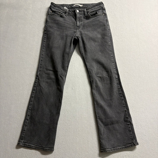 Levis Superlow Bootcut Jeans Womens 29 Black Denim Low Rise Waterless Stretch