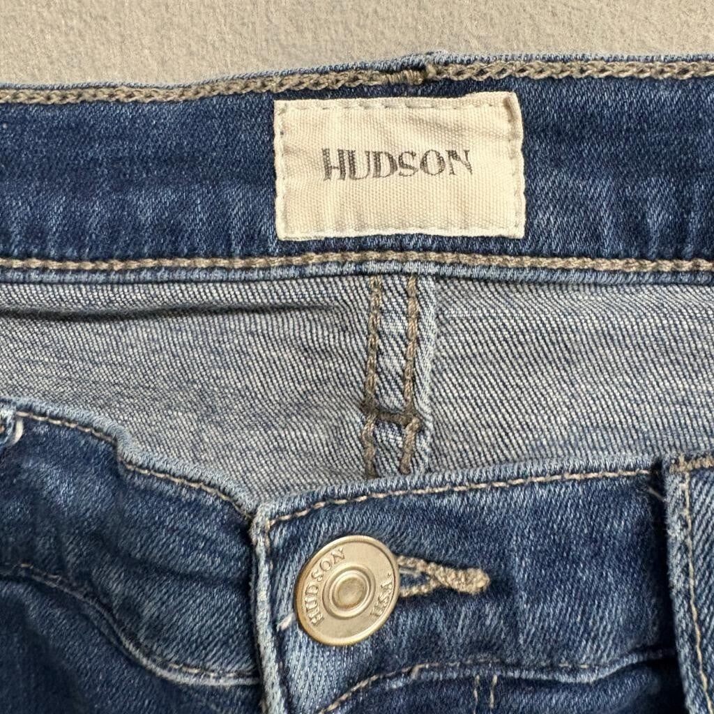Hudson Blair High Rise Straight Crop Jeans Womens Size 30 Blue Denim