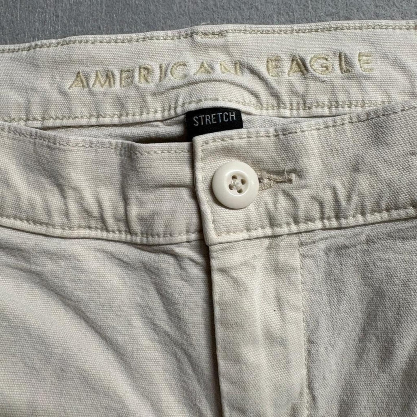 American Eagle Carpenter Pants Womens 4 Beige Khaki Stretch Straight Leg Utility