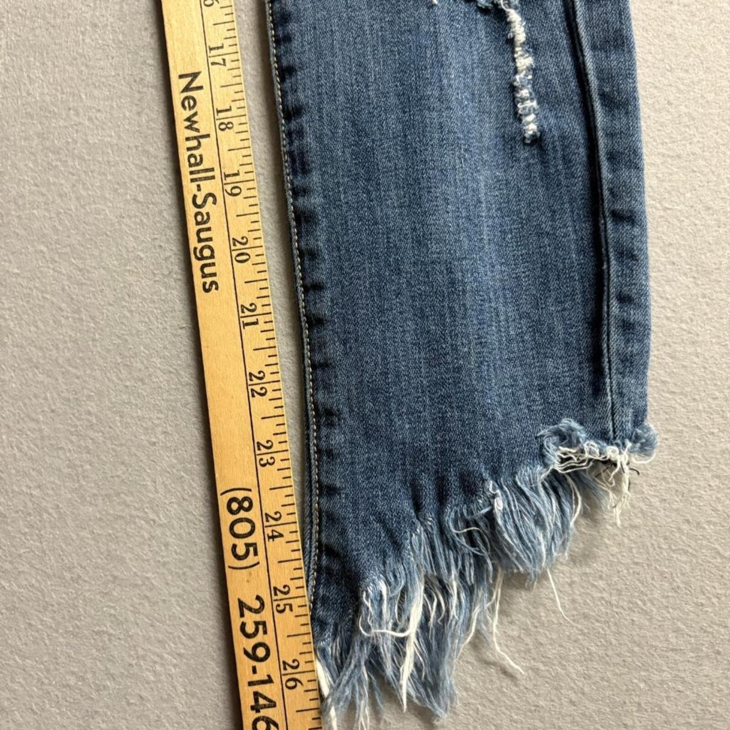 Vervet Ankle Skinny Jeans Womens 27 Distressed Frayed Asymmetric Hem Stretch