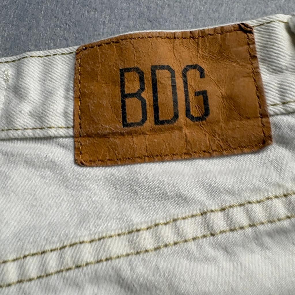 BDG Cowboy Jean Womens 25 Off White Beige Denim High Rise Straight Leg Pants