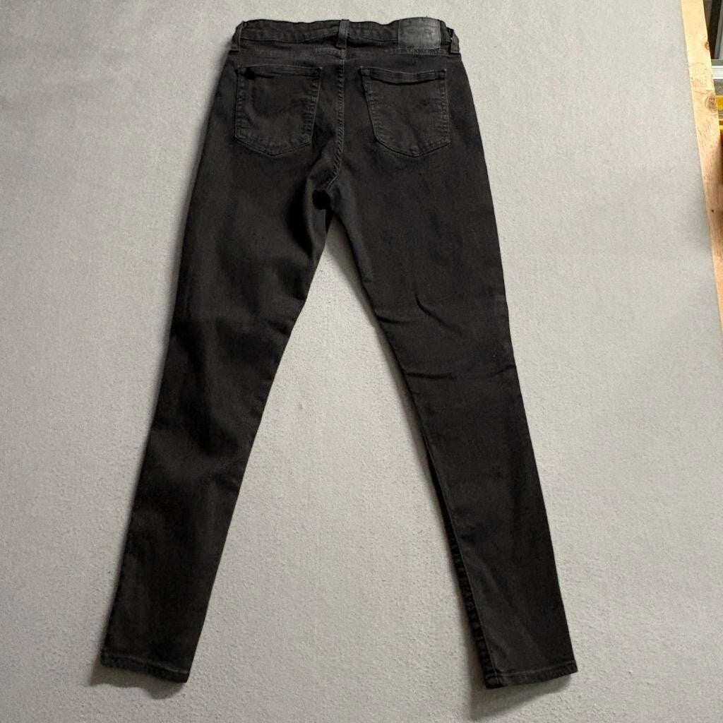 Levi's 721 High Rise Skinny Jeans Womens 31x30 Black Denim Stretch