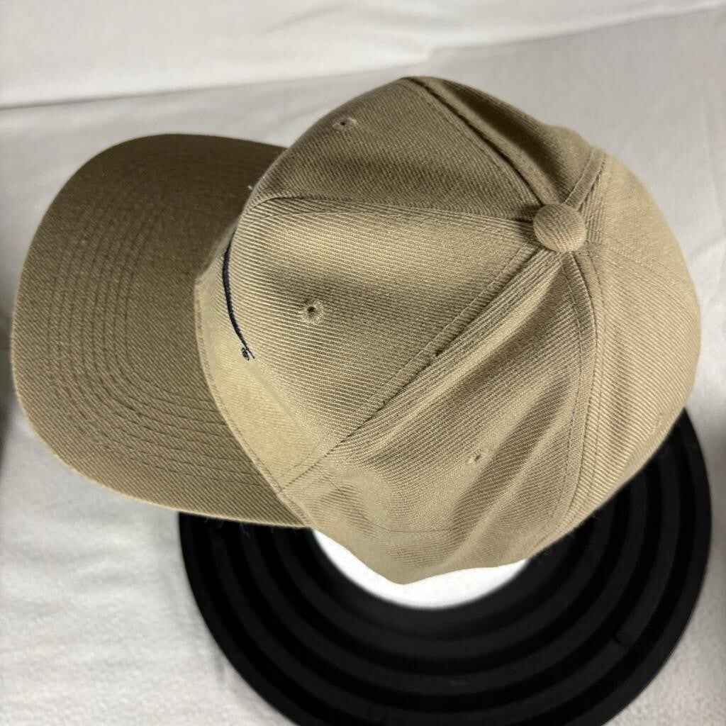 Vintage Nike Swoosh Snapback Hat Mens Tan Beige Green Under Visor Cap Boy Korea