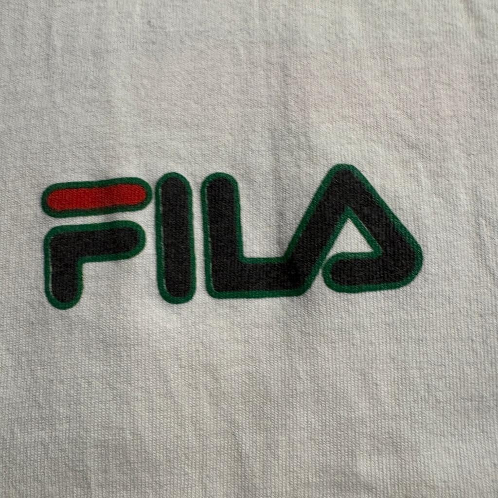 Vintage Fila T-Shirt and Shorts Set Mens XL White Black Ringer Tee Sportswear
