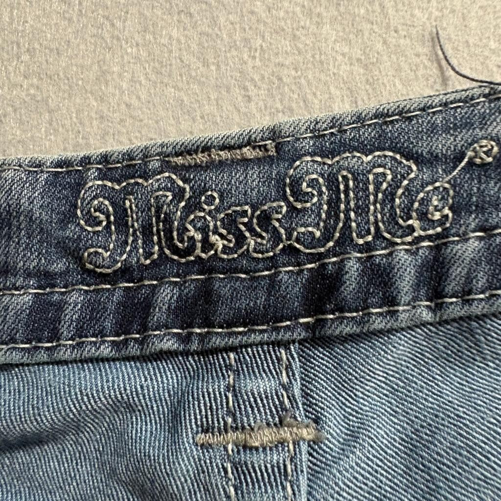 Miss Me Bootcut Jeans Womens 29 Blue Distressed Embellished JP6187B Inseam 32