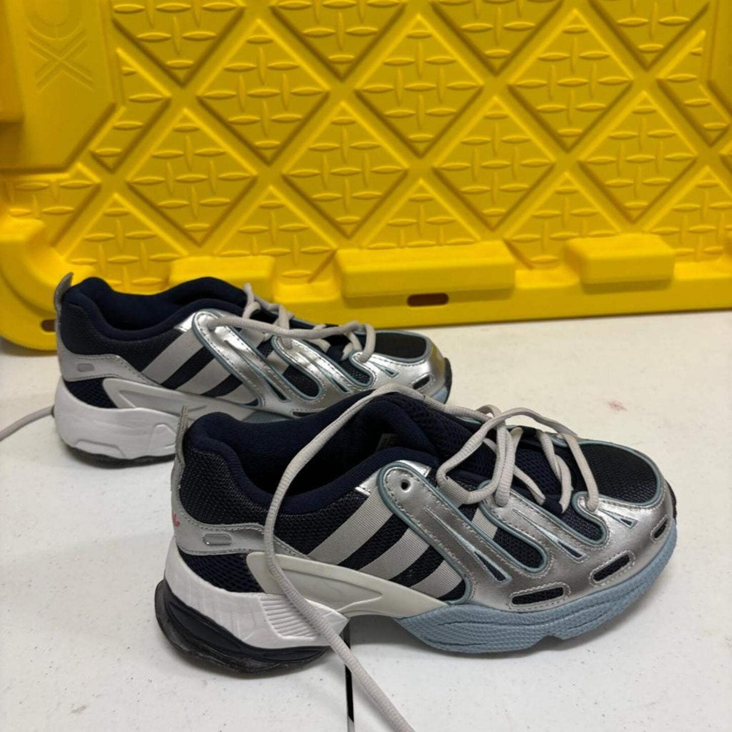 Adidas Equipment Gazelle Navy Silver Metallic Mens Size 5 Running Shoes EE7746