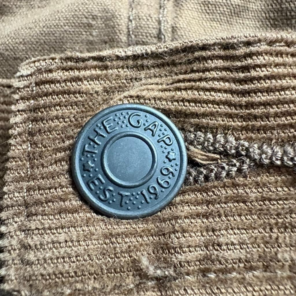 Gap 1969 Corduroy Pants Mens 33x32 Slim Fit Brown Stretch Cotton Cord