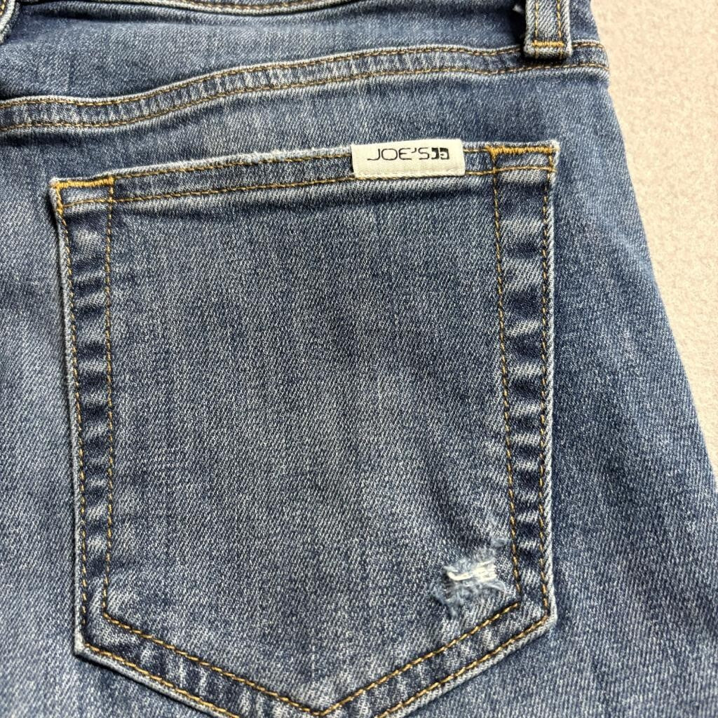Joe's Jeans High Rise Skinny Ankle Blue Distressed Raw Hem Denim Size 27