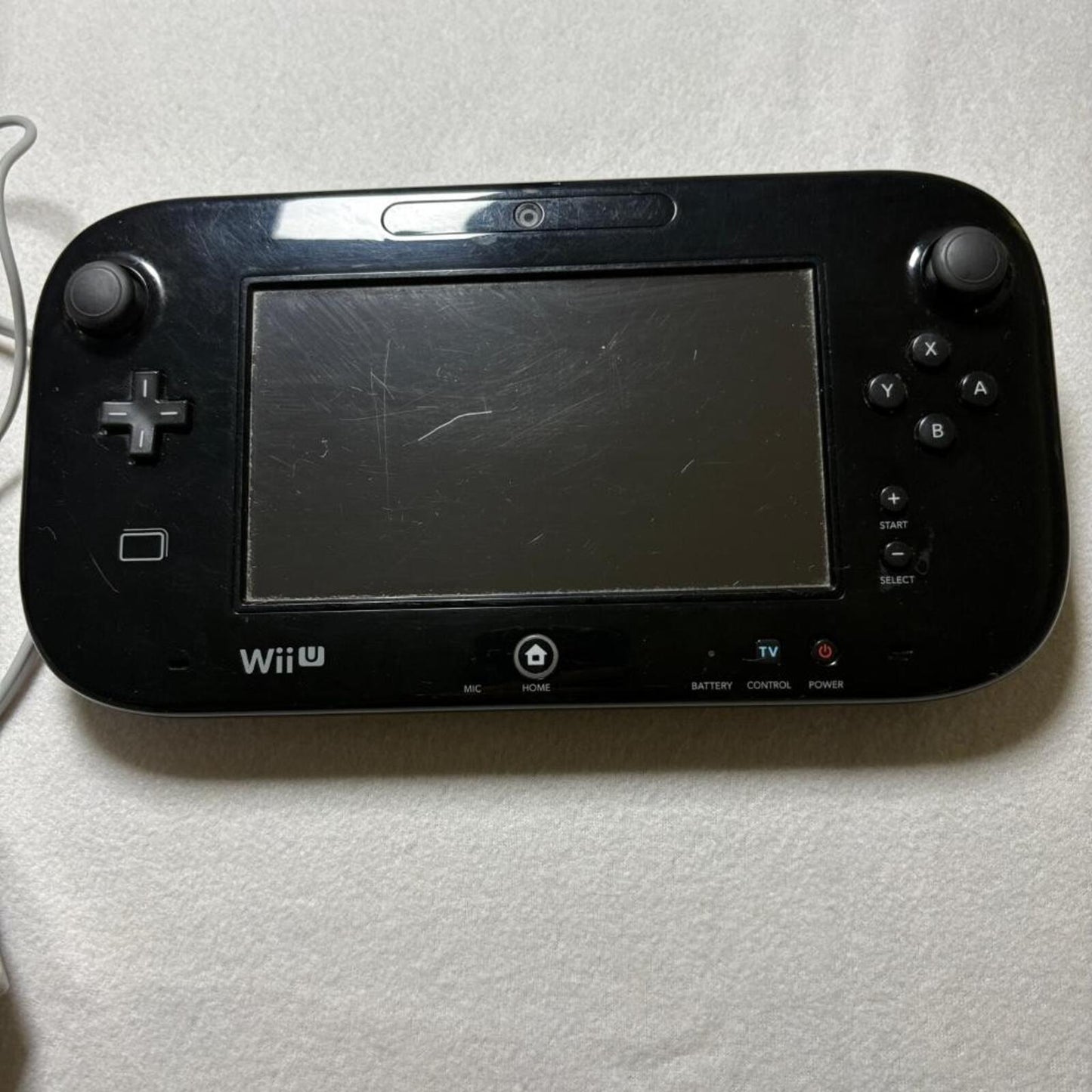 Nintendo Wii U GamePad Black Controller WUP-010 USA with Charger Cable