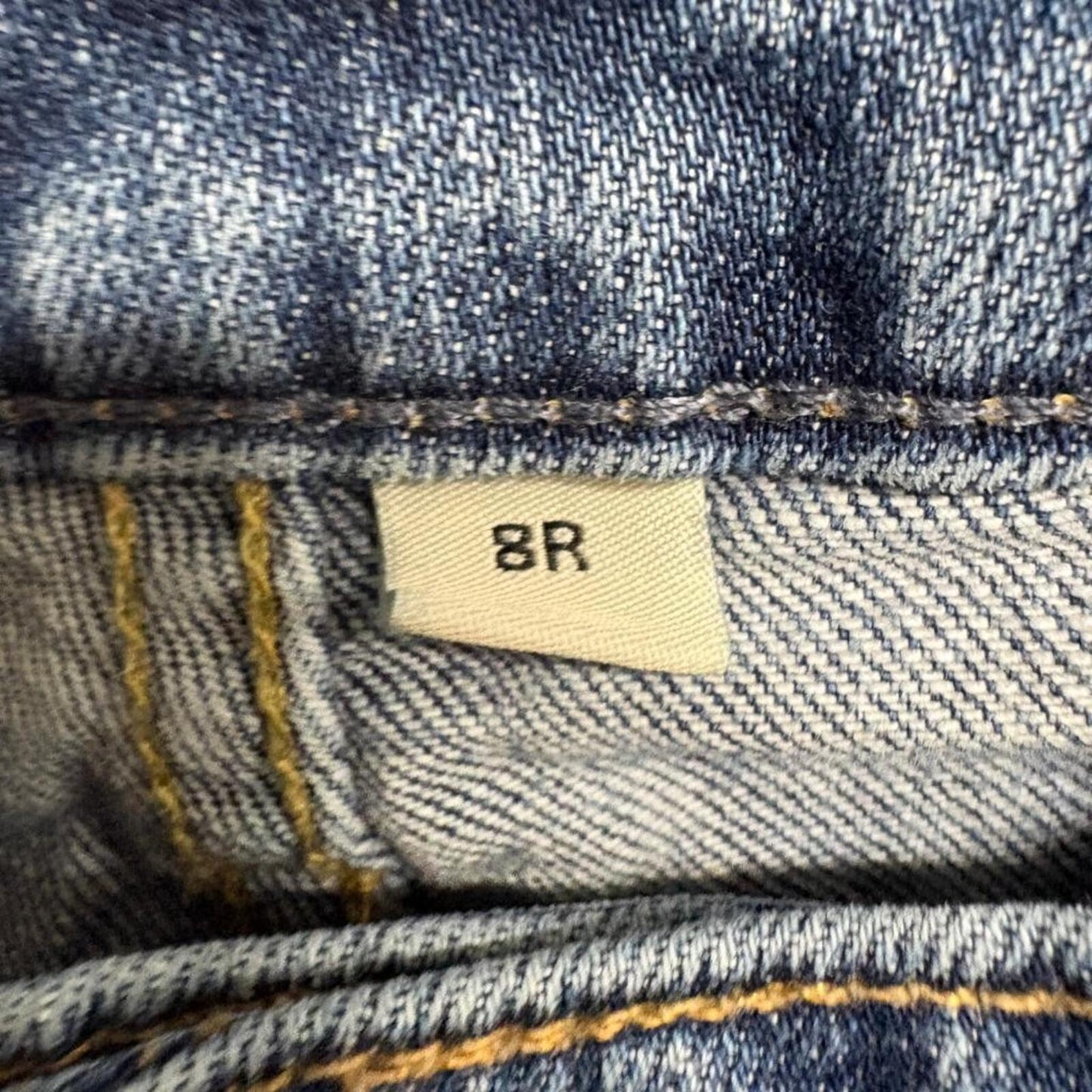 Gap 1969 Classic Fit Jeans Womens 8R Blue Denim Sandblasted Fade Stretch Bootcut