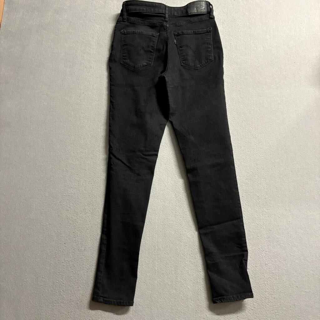 Levi's 721 High Rise Skinny Jeans Womens 28x30 Black Denim Stretch