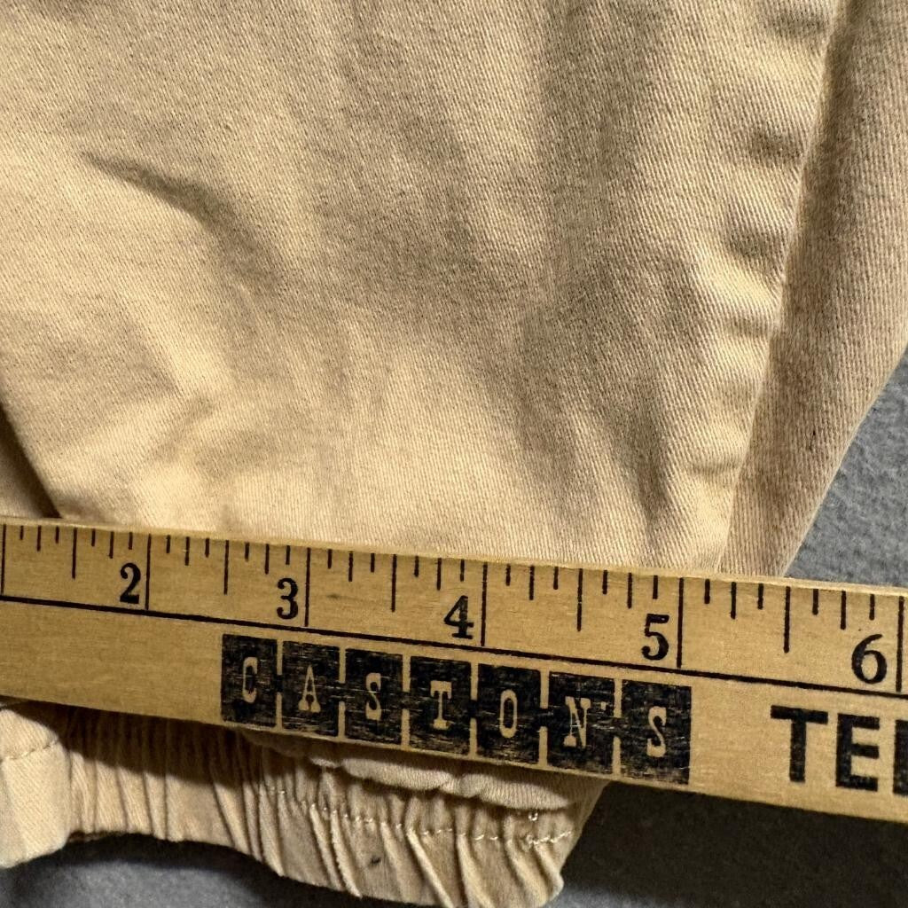 Forever 21 Men Jogger Pants Small Khaki Beige Cotton Blend Drawstring Elastic