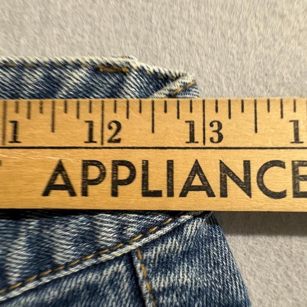 A.P. Studio Womens Jeans Size 1 Blue Denim Raw Frayed Hem Straight Leg Korea