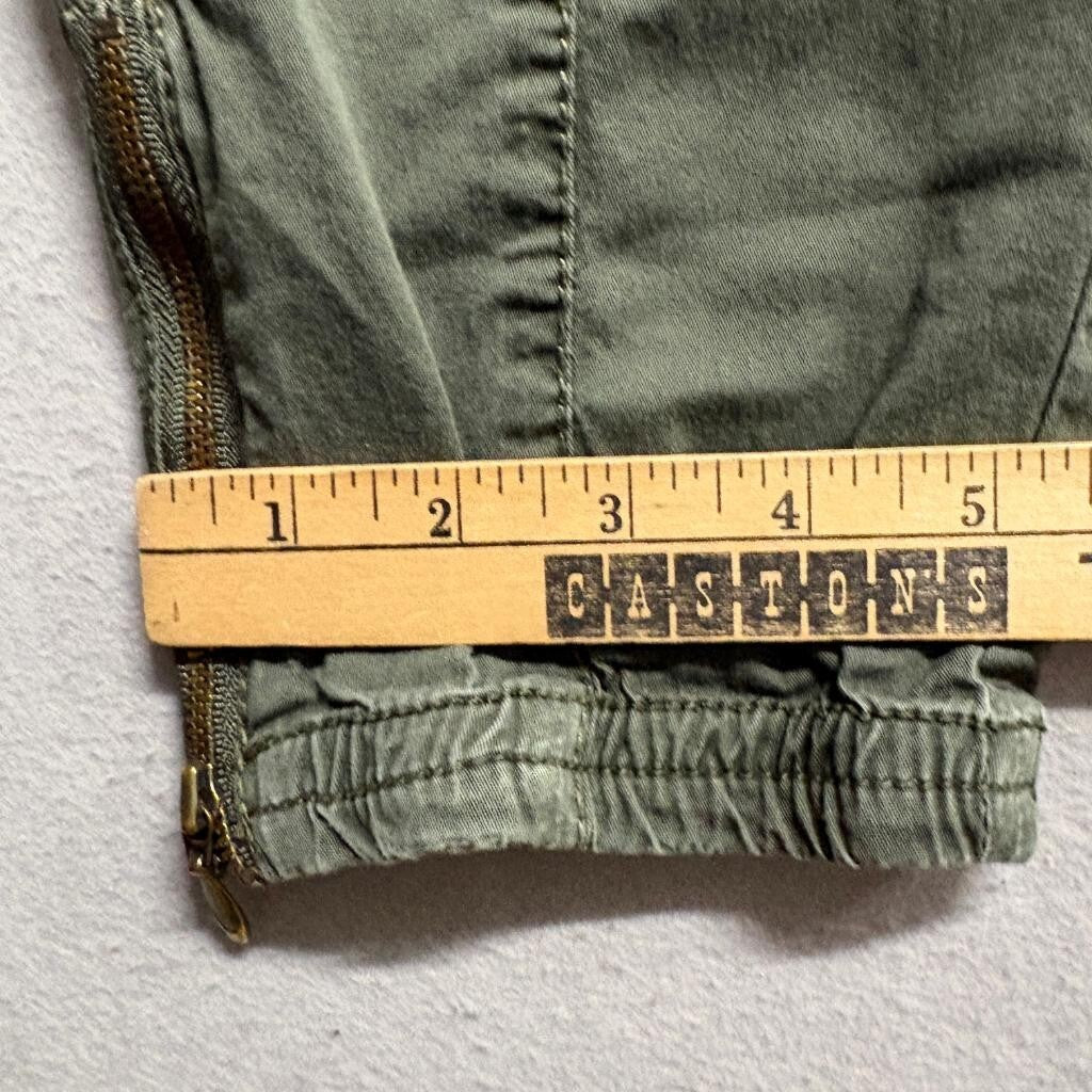 Unionbay Jogger Pants Womens Size 9 Green Utility Cargo Elastic Waist Ankle Zip