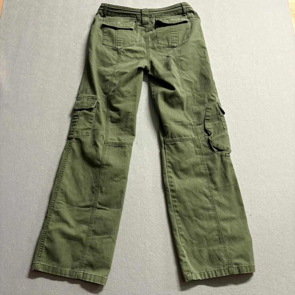 J. Galt Brandy Melville Cargo Pants Womens Small Green Wide Leg Utility Y2K