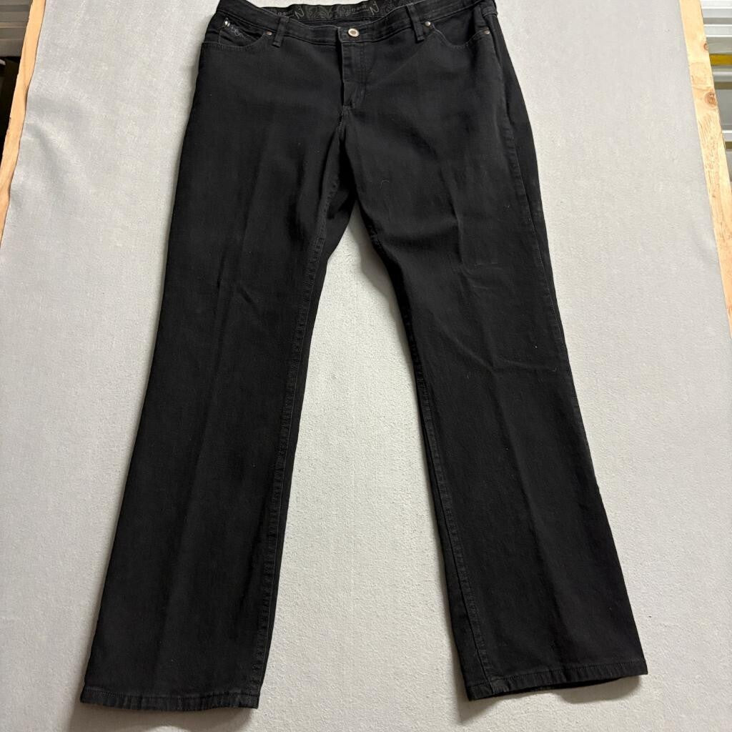 Wrangler Q-Baby Jeans Womens 19/20x34 Black No Gap Waistband Bootcut Stretch