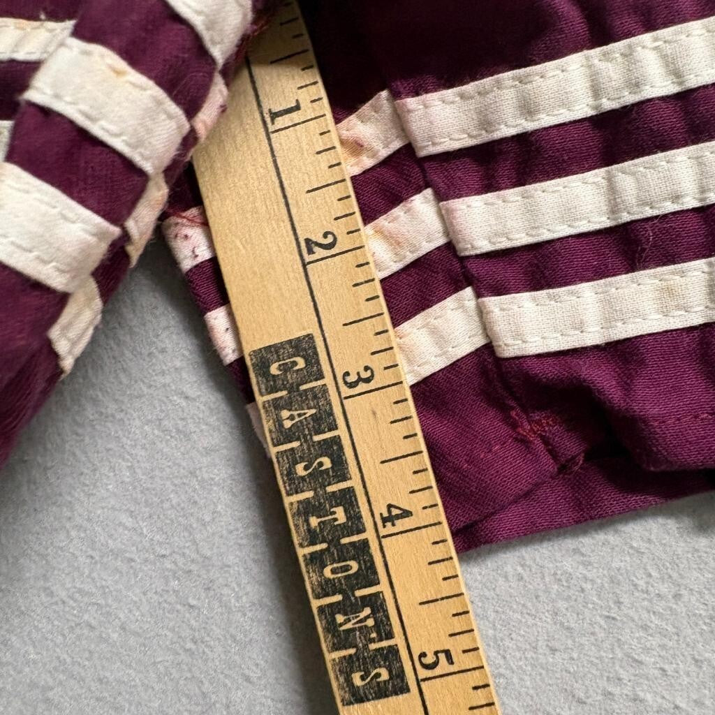 Vintage Key Elements Mens Large Maroon Athletic Shorts Made in USA 3 Stripe