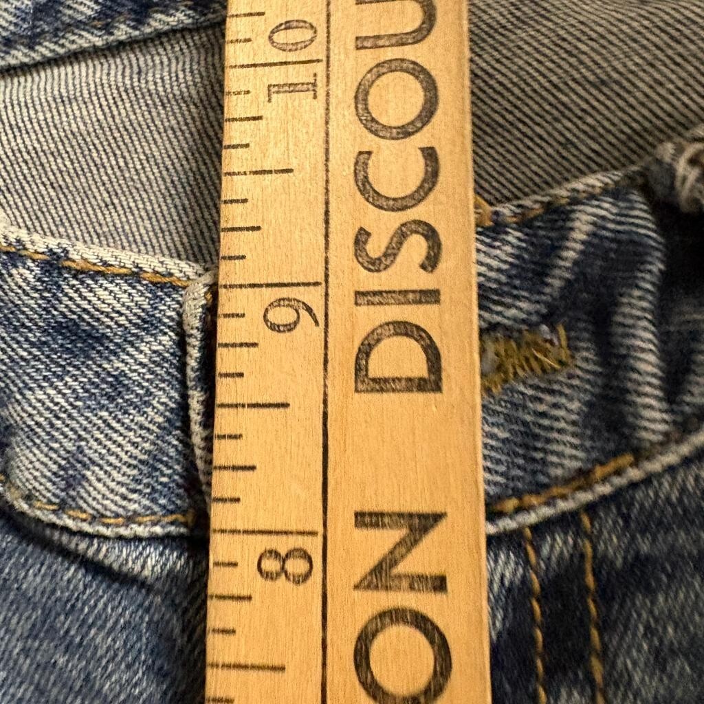 A.P. Studio Womens Jeans Size 1 Blue Denim Raw Frayed Hem Straight Leg Korea