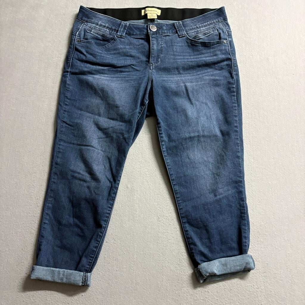 Democracy Ab Technology Crop Jeans Womens 16W Blue Denim Stretch Rolled Cuff