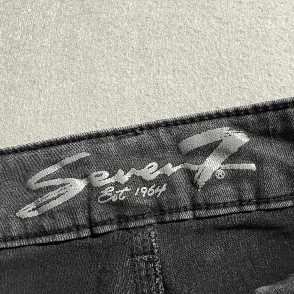Seven7 Womens Gray Embroidered Floral Skinny Jeans Size 6 Stretch Denim