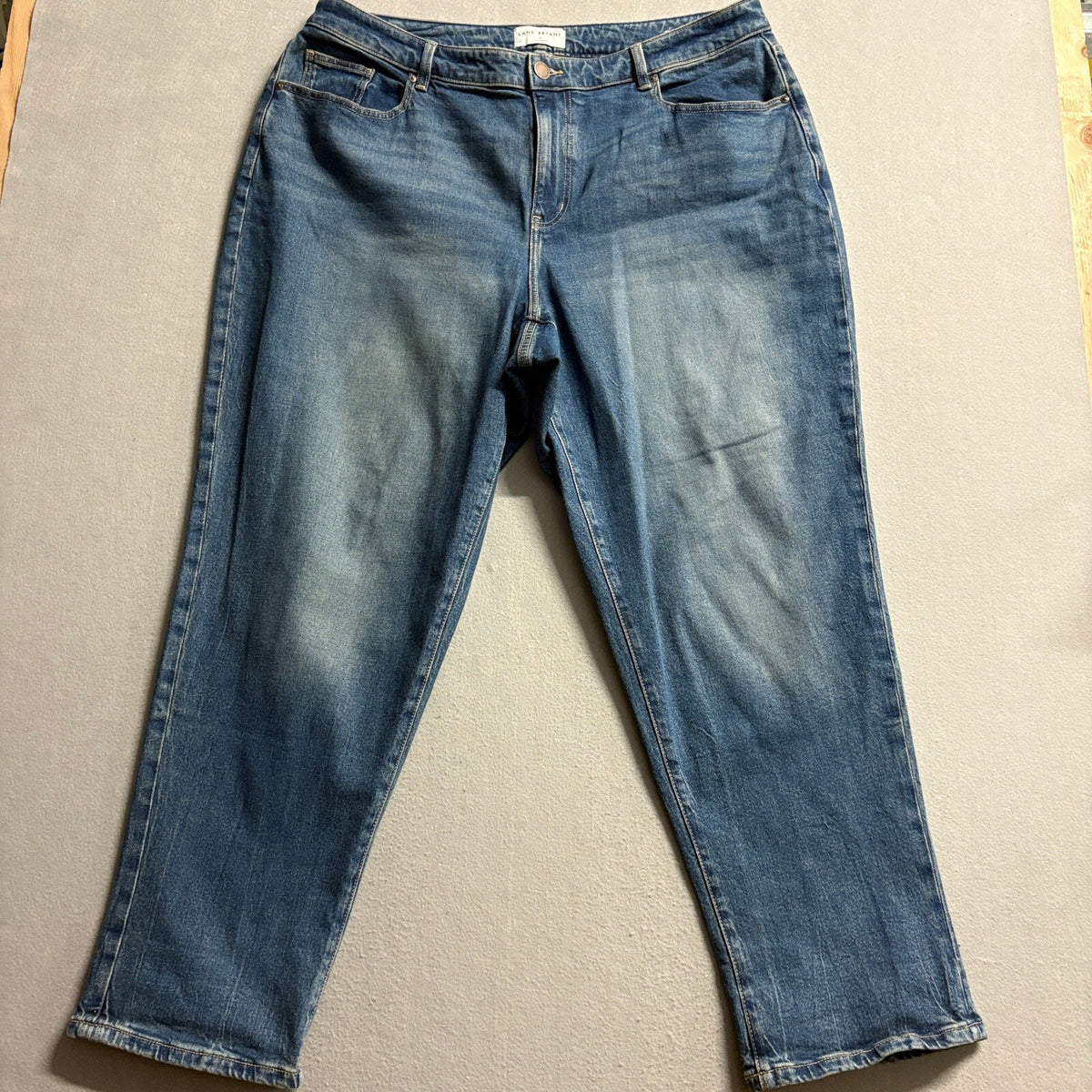 Lane Bryant Boyfriend Jeans Womens 18 Blue Mid Rise Stretch Denim Plus Size