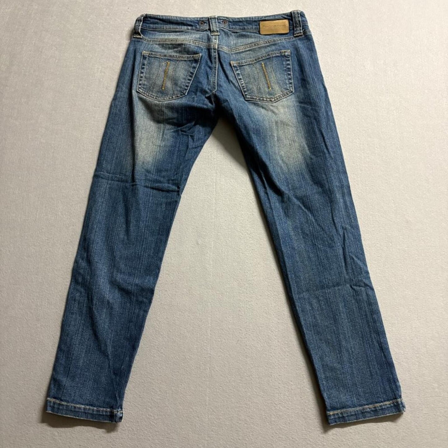 Fornarina Mia Jeans Womens 31 Blue Denim Low Rise Skinny Ankle Zip Stretch Italy