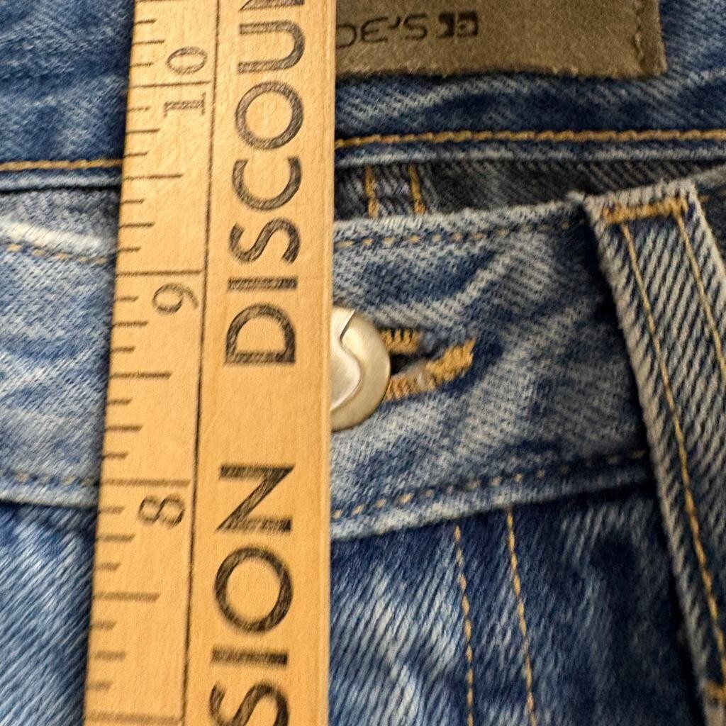 Joe's Jeans The Smith High Rise Straight Ankle Rhinestone Distressed Blue 23