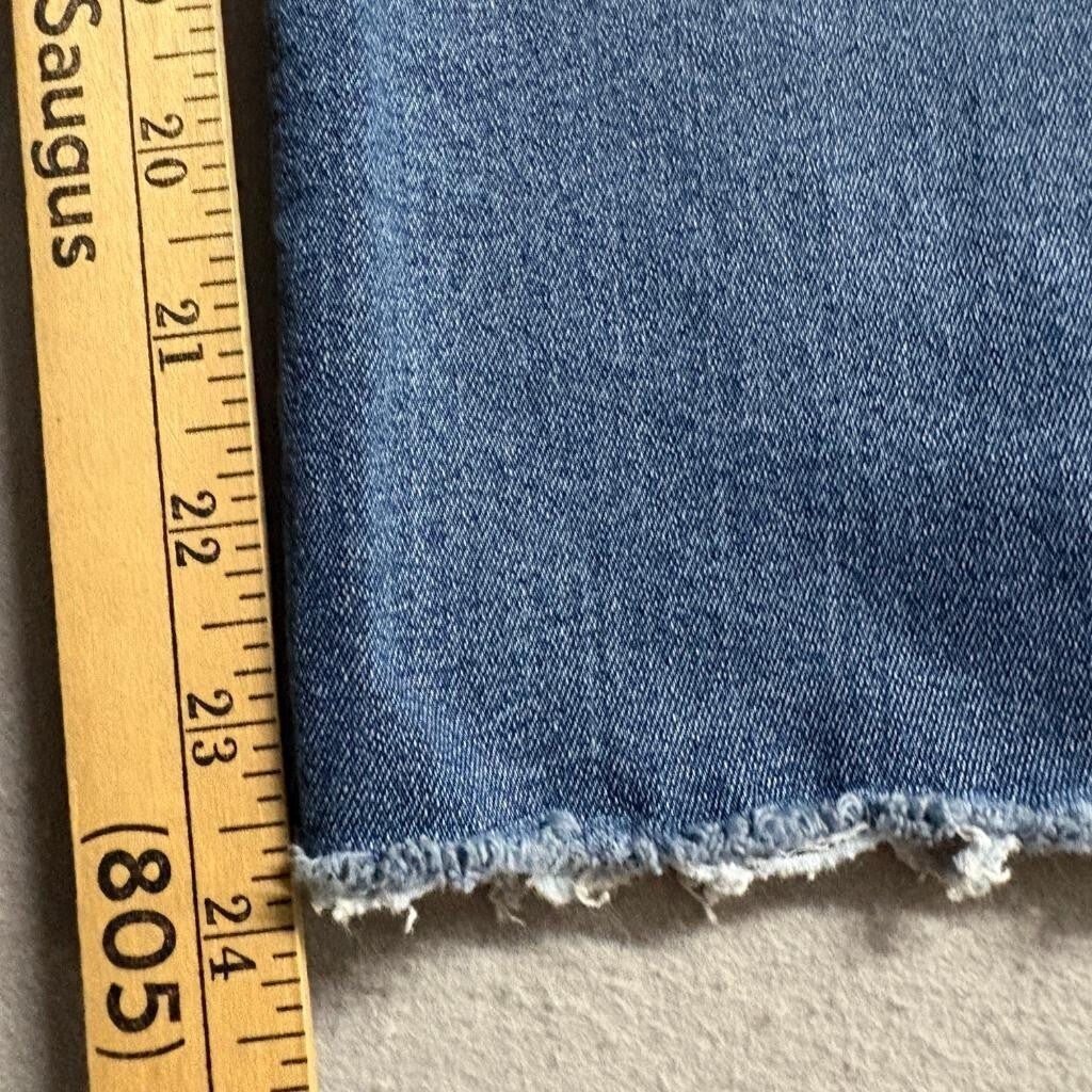 Everlane The Authentic Stretch Slim Bootcut Jeans Womens 24 Blue Raw Hem Denim