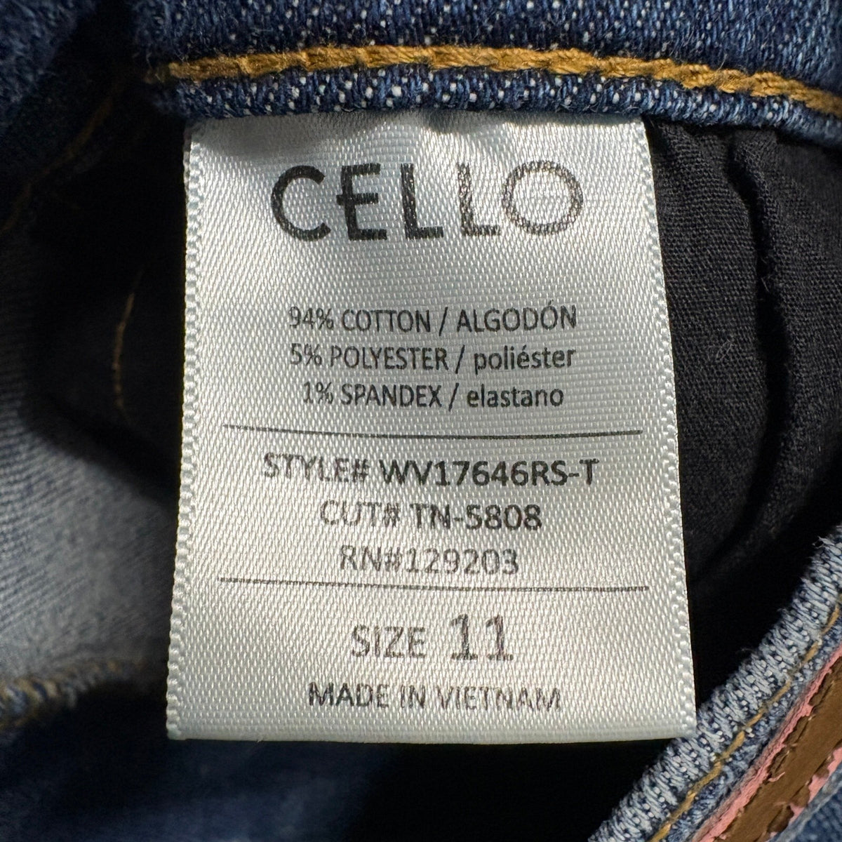 Cello Los Angeles High Rise Wide Leg Raw Hem Jeans Womens Size 11 Blue Stretch