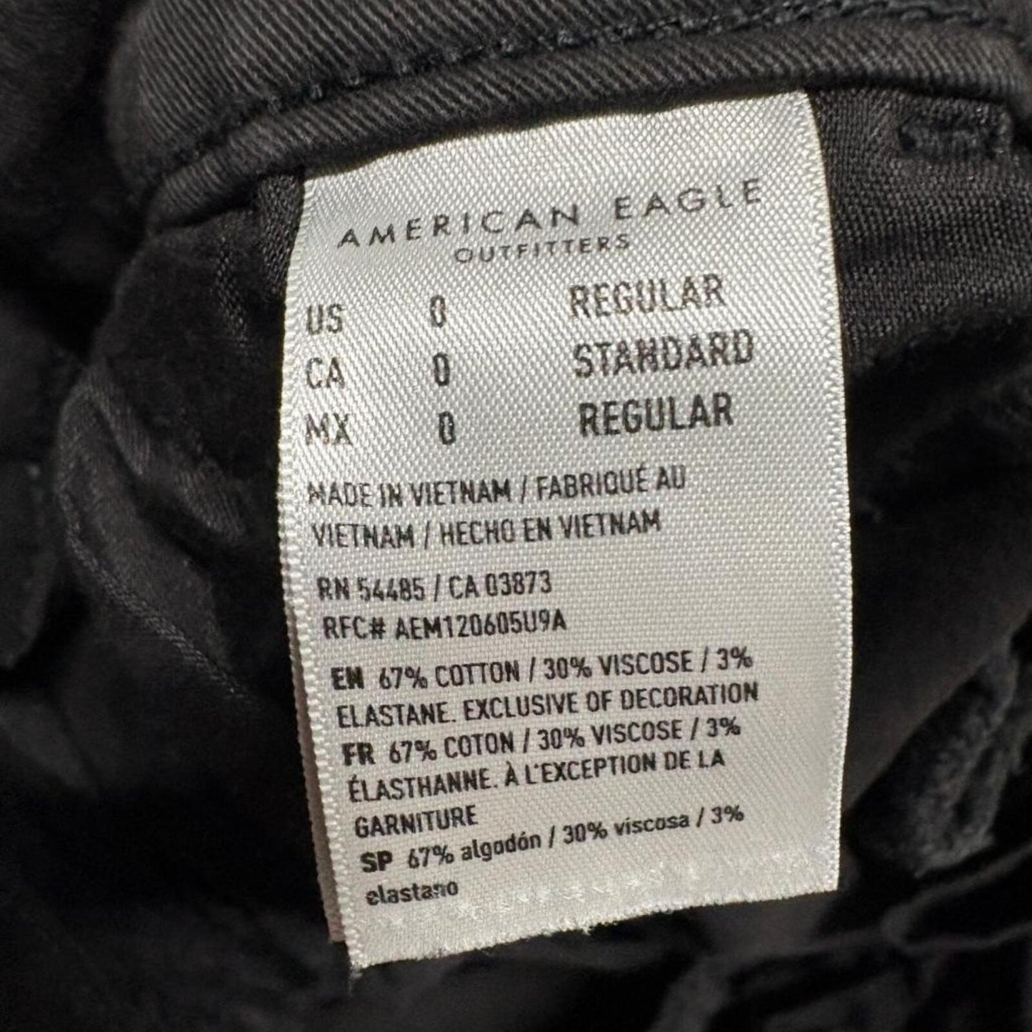 American Eagle Outfitters Skinny Pants Womens 0 Black Stretch Chino Casual