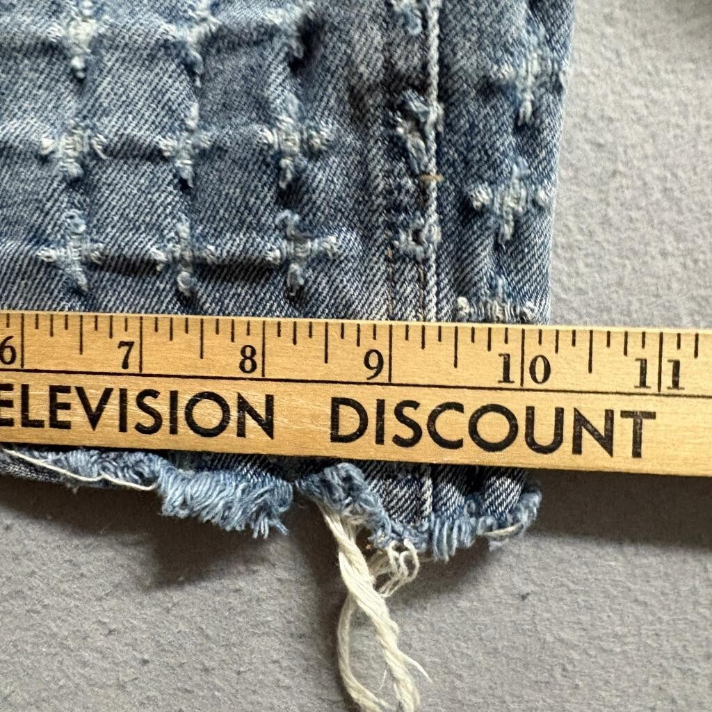 Forever 21 Premium Denim Distressed Jean Shorts Womens 26 Blue Cut Off Bermuda