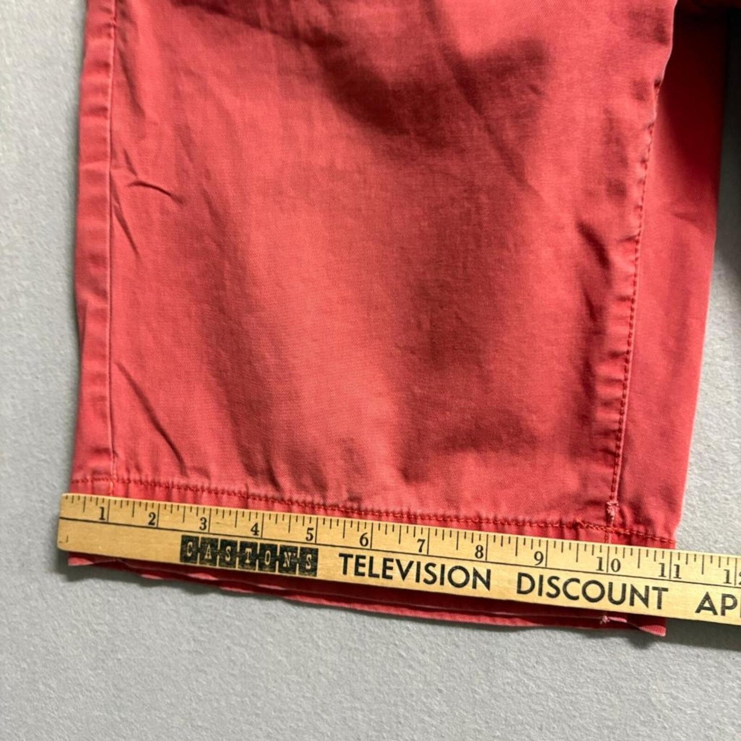 Casa Blanca Rough Denim Wear Mens Chino Shorts Size 36 Red Cotton Casual