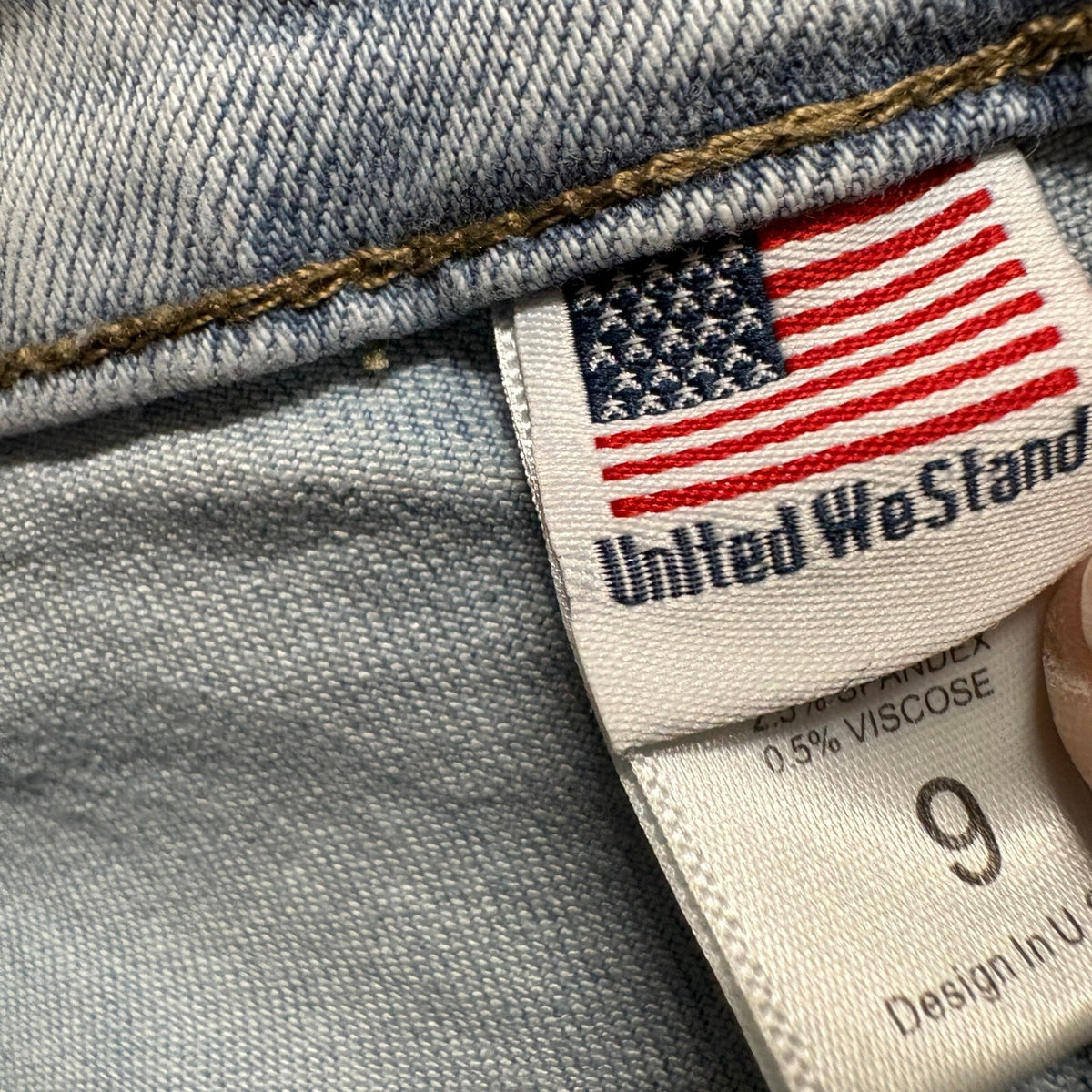 United We Stand Womens Size 9 Cargo Jeans Wide Leg Light Wash Stretch Y2K High
